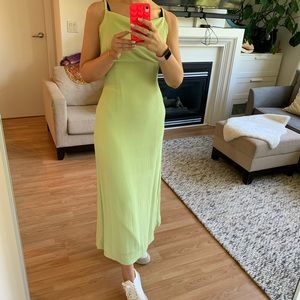 Lime green *vintage* maxi dress
